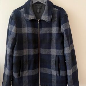 Magaschoni Navy and Gray Plaid Jacket